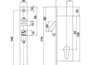 Thân khóa cho cửa trượt đố nhỏ S30/0A Inox mờ 911.26.595 - 3