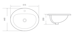 Chậu rửa mặt bán âm bàn Bello BB-400002 - 3
