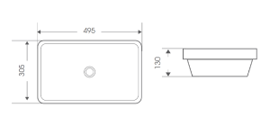 Chậu rửa mặt bán âm bàn Bello BB-800332 - 4