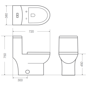 Bồn cầu 1 khối BELLO BT-300727 - 6