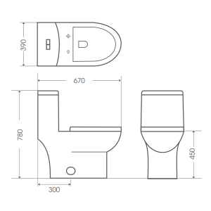 Bồn cầu liền khối Bello BT-800358 - 6