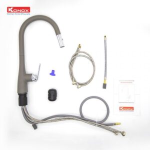 VÒI RỬA DÂY RÚT KONOX CURVA Grey - 8 VÒI RỬA DÂY RÚT KONOX CURVA Grey - 7