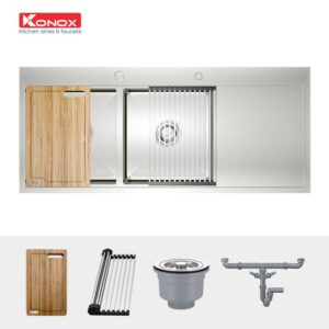 CHẬU RỬA CHÉN BÁT KONOX WORKSTATION APRON SINK KN8751DA Retta - 7