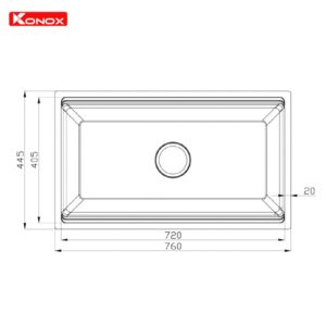 CHẬU RỬA CHÉN BÁT KONOX WORKSTATION UNDERMOUNT SINK KN7644SU - 5