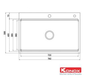 CHẬU RỬA CHÉN BÁT KONOX WORKSTATION TOPMOUNT SINK KN7650TS - 5