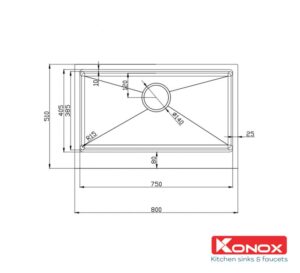 CHẬU RỬA CHÉN BÁT KONOX WORKSTATION APRON SINK KN8051AS Retta - 5