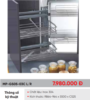 Kệ góc liên hoàn Maadela MP-GS05-03C-R - 5 Kệ góc liên hoàn Maadela MP-GS05-03C-R - 4