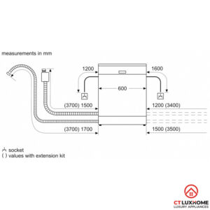 MÁY RỬA BÁT BOSCH ĐỘC LẬP SMS4HAW48E SERIE 4 13 BỘ - 26 MÁY RỬA BÁT BOSCH ĐỘC LẬP SMS4HAW48E SERIE 4 13 BỘ - 25