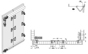 Bộ phụ kiện cho 2 cặp cửa Hafele 409.61.000 - 3