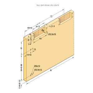 Cửa trượt bằng mặt cho tủ rộng 2000 mm Hafele 406.11.225 - 4