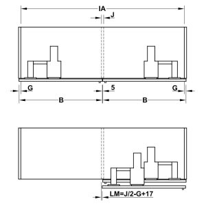 Cửa trượt bằng mặt 2 cánh cho tủ rộng 2131-2530 mm Hafele 406.11.121 - 6