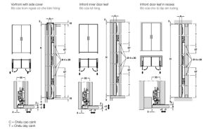 Cửa trượt xoay (Lọt lòng/Trùm ngoài) cao 1990-2200 Hafele 408.45.025 - 3