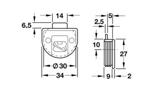 Dẫn hướng trên với khóa Hafele 404.21.109 - 3