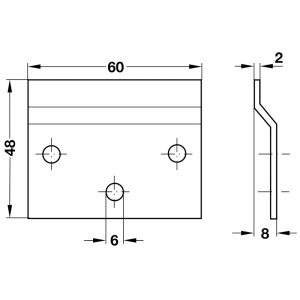 Đế gắn tường chiều dài 60 mm Hafele 290.08.900 - 4 Đế gắn tường chiều dài 60 mm Hafele 290.08.900 - 3