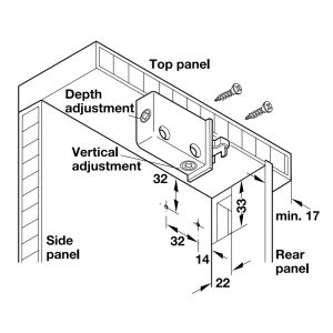 Đế gắn tường bên phải Hafele 290.00.701 - 3