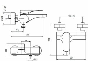 Bộ trộn bồn tắm màu đen Häfele 589.02.456 - 3