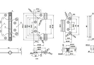 Bản lề âm dương BAUMA Inox mờ (201) 102x75x2.5mm 926.20.354 - 3
