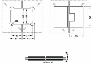 Bản lề kính – kính Häfele 180 độ 981.00.512 - 3