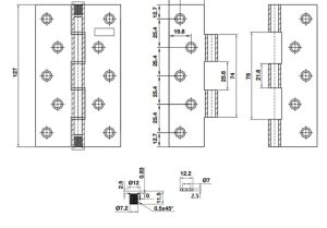 Bản lề lá BAUMA Inox mờ (304) 127x76x2.5mm 926.20.347 - 4 Bản lề lá BAUMA Inox mờ (304) 127x76x2.5mm 926.20.347 - 3