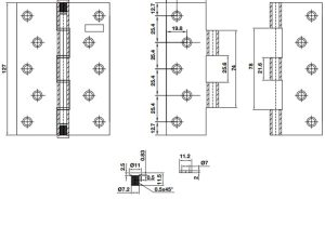 Bản lề lá BAUMA Inox mờ (304) 127x89x2mm 926.20.345 - 3