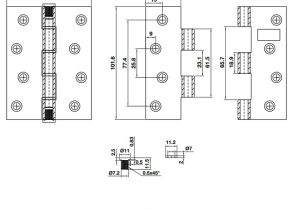 Bản lề lá BAUMA Inox mờ (304) 102x76x2mm 926.20.343 - 3