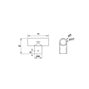 Bas nối chữ T Hafele 981.52.797 - 3