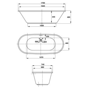 Bồn tắm âm ACTIVE 1700 Häfele 588.55.680 - 3