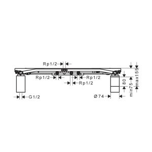 Bộ âm cho Sen trần AXOR ShowerSolution ShowerHeaven 1200/300 – 10922180 589.52.219 - 6