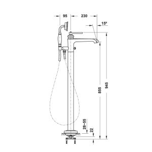 Bộ trộn bồn tắm đặt sàn Kyoto 589.35.033 - 5 Bộ trộn bồn tắm đặt sàn Kyoto 589.35.033 - 4