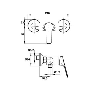 Bộ trộn sen tắm lắp nổi NEW MYSTERIOUS 589.02.603 - 3