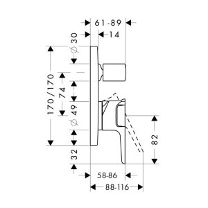 Bộ trộn bồn tắm âm AXOR Citerrio E 589.54.808 - 4