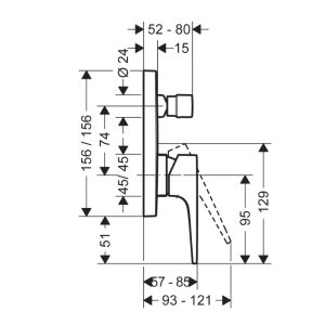 Bộ trộn âm 2 đường nước Metropol 589.50.523 - 3