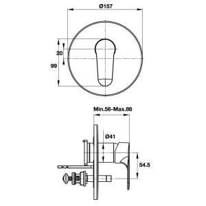Bộ trộn bồn tắm âm Active 589.02.737 - 3