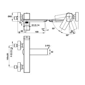 Bộ trộn bồn tắm lắp nổi REGAL Häfele 495.61.122 - 6 Bộ trộn bồn tắm lắp nổi REGAL Häfele 495.61.122 - 5