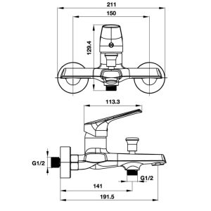 Bộ trộn bồn tắm lắp nổi VIGOR Häfele 495.61.142 - 5 Bộ trộn bồn tắm lắp nổi VIGOR Häfele 495.61.142 - 4