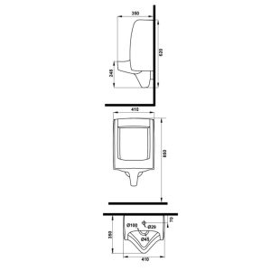 Bồn tiểu nam treo tường SEINE Häfele 588.79.421 - 3