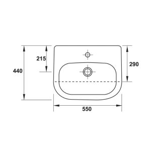Chậu rửa bán âm D-code 550×440 588.45.140 - 4