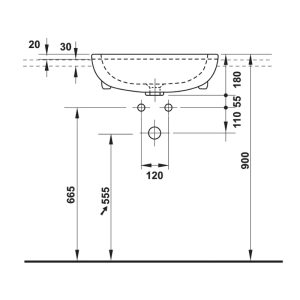 Chậu rửa bán âm D-code 550×440 588.45.140 - 6