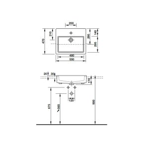 Lavabo vành nổi COMPACT 588.45.026 - 3
