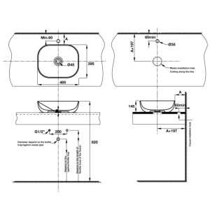 Lavabo đặt bàn SEINE Häfele 588.82.051 - 7 Lavabo đặt bàn SEINE Häfele 588.82.051 - 6