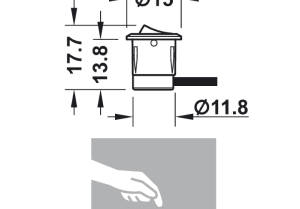 Công tắc bật/tắt Häfele 833.89.106 - 4 Công tắc bật/tắt Häfele 833.89.106 - 3