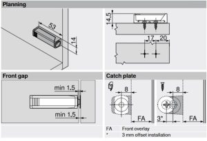 Đế cho nên nhấn Tip on Blum màu trắng 356.04.713 - 3