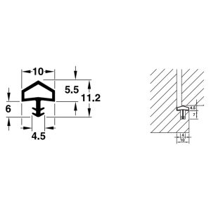 Đệm khí cho cửa màu nâu Hafele 950.10.271 - 5 Đệm khí cho cửa màu nâu Hafele 950.10.271 - 4