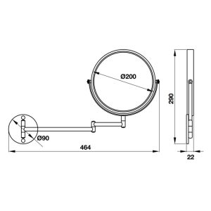 Gương phóng đại 200mm Häfele 495.81.005 - 3