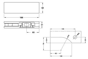Kẹp kính dưới Häfele màu đen mờ 120kg 981.00.655 - 4 Kẹp kính dưới Häfele màu đen mờ 120kg 981.00.655 - 3