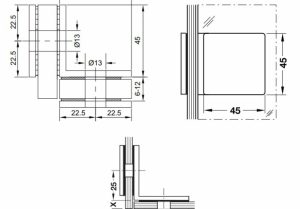 Kẹp kính – kính 90° Häfele 981.00.552 - 3