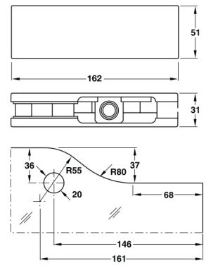 Kẹp kính trên Inox bóng 981.00.011 - 4 Kẹp kính trên Inox bóng 981.00.011 - 3