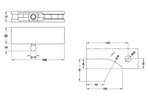 Kẹp kính trên khung Häfele inox mờ 981.00.650 - 3