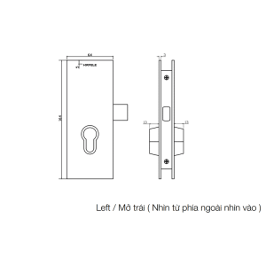 Thân khóa cửa mở xoay – hướng mở trái Hafele 981.59.080 - 4 Thân khóa cửa mở xoay – hướng mở trái Hafele 981.59.080 - 3