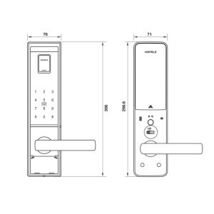 Khóa điện tử vân tay Hafele EL9000 Màu vàng 912.05.376 - 7
